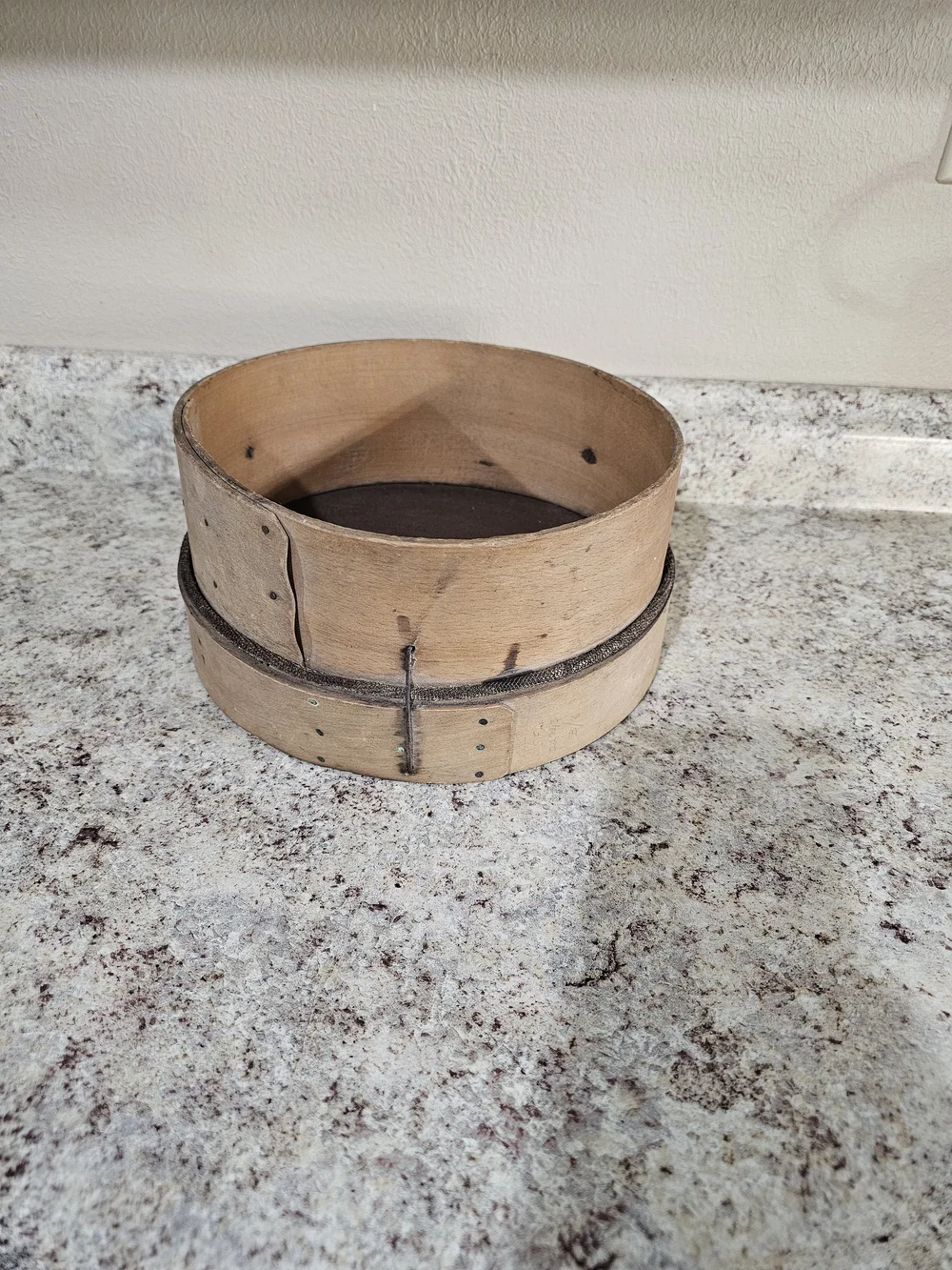 Vintage/Antique Wooden Flour Sieve with Metal Mesh